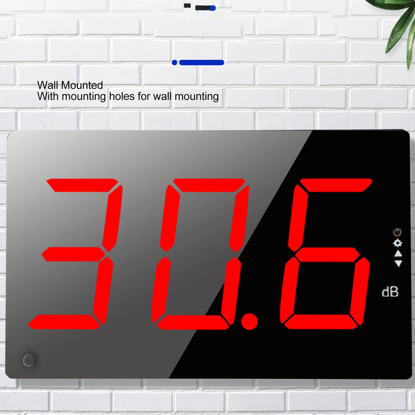 Digital Large Screen Sound Level Meter 3Inch Large LCD Screen 30-130dB Range Wall Mounted Decibel Noise Meter with Audible Alarm