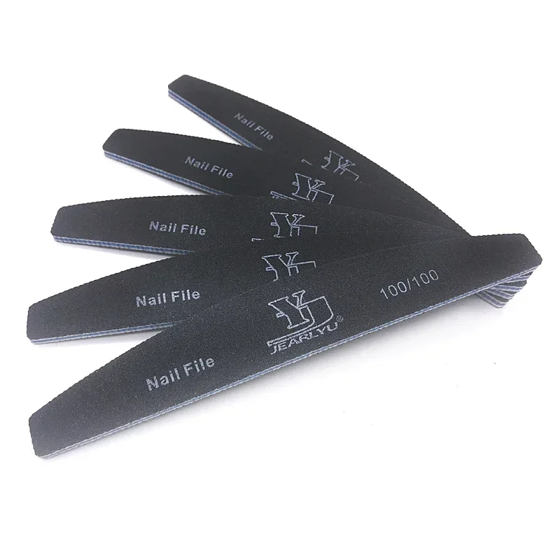 1pc Double Sided 80 100 150 180 240 Grit Nail File Moon Style Nail Polish File Set Limes Professional Nails Files Nails Tools
