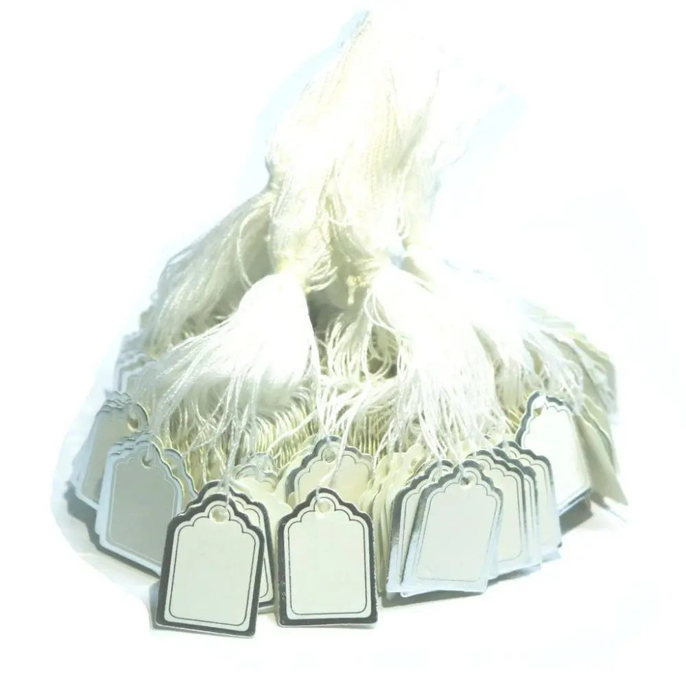 100PCS Round Rectangle Retail Supplies Gold/Silver Edge Jewelry Price Labels Display Tool Jewellery Hangtags Hanging Tags