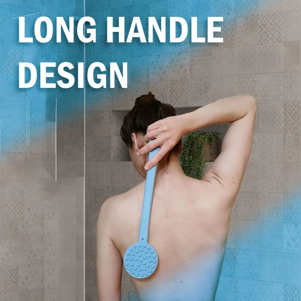 15 Sikat Mandi Gagang Panjang untuk Menggosok Punggung, Tubuh, dan Kaki (Biru)