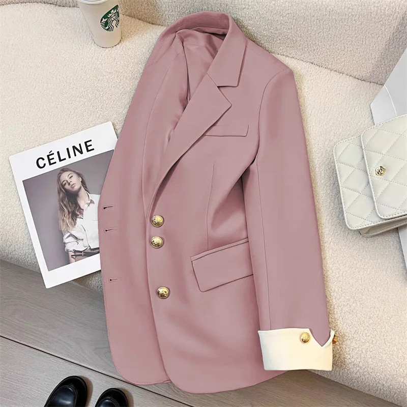 2026 neue Blazer Frauen Mantel Frühjahr Neue Büro Dame Blazer Frauen Vintage Casual Lose Koreanische Version Kleine Anzug Jacke