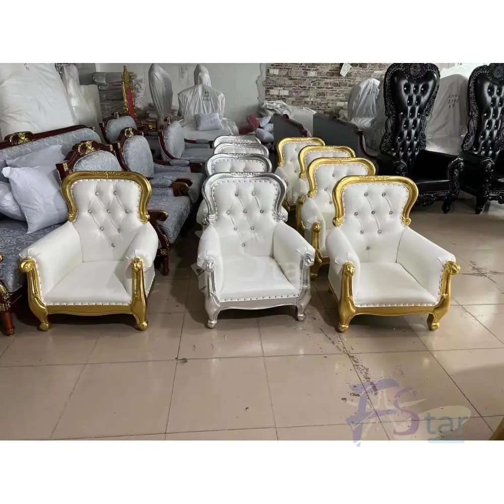 2pcs Good Design Royal Wholesale Wedding Event Hotel Restaurant Banquet Hotel Stainless Steel Throne Wedding Chair