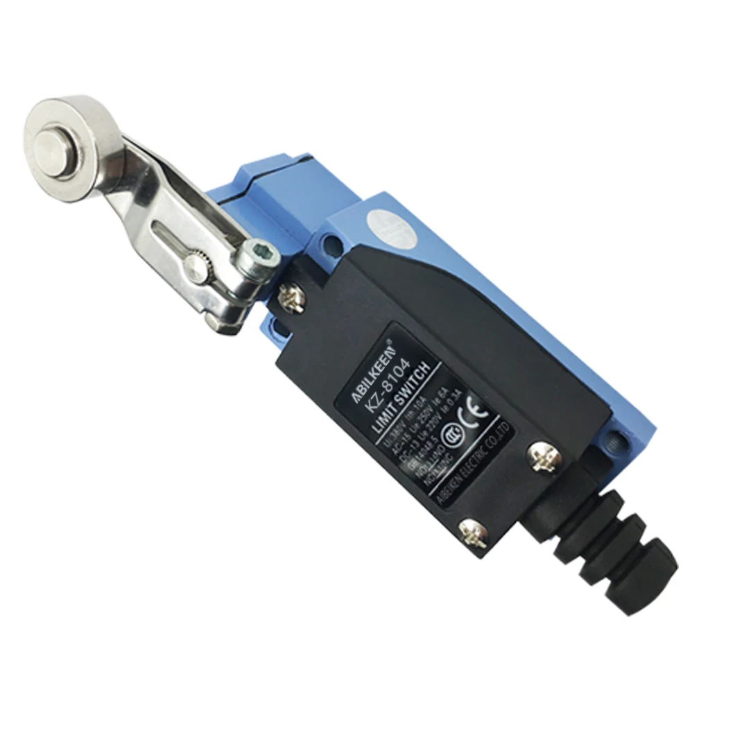 ABILKEEN KZ-8104M Metal Roller Arm Limit Switch Inductial Momentary Travel Limit Switch 2NO+2NC Terminal 250VAC 10A For Forklift