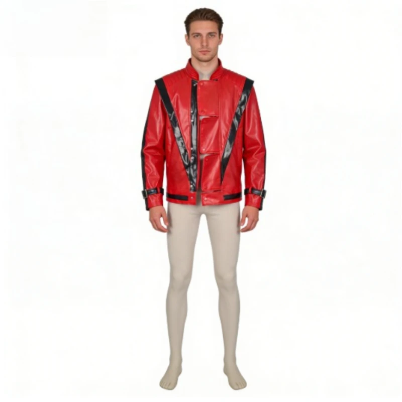 

Sexy Red Faux Leather Jacket for Halloween, Women's Costume & Party Blazer