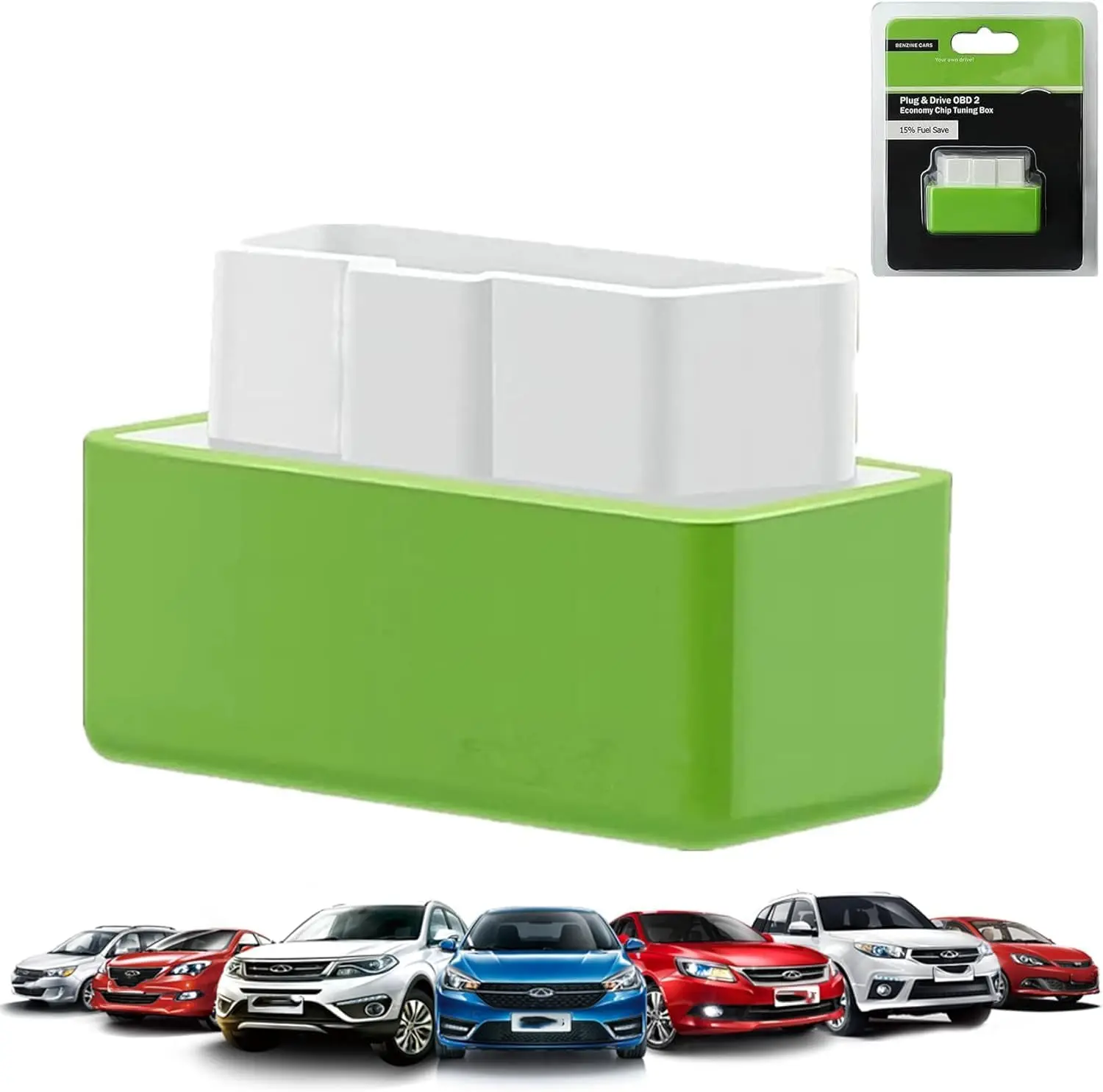 Boîtier de réglage ECO OBD2 pour économie de carburant, compatible avec les voitures essence et diesel, permettant une économie de 15% d'essence.