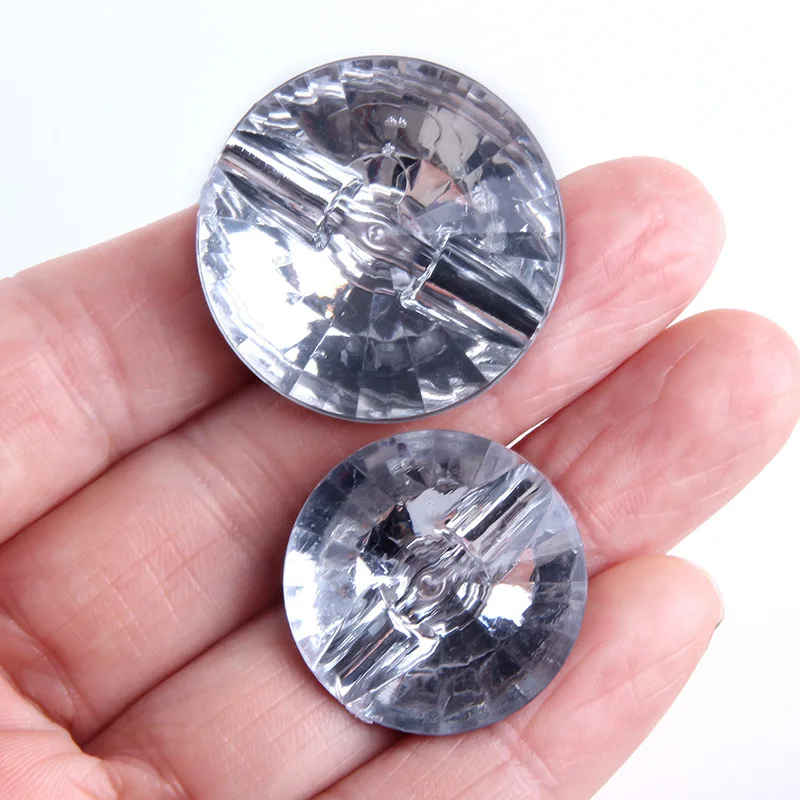 Rhinestone Acrylic Crystal Buttons Textile Sofa Cushions Silver DIY Diamond Clear Handmade Sewing Decorative Buttons 100pc/lot