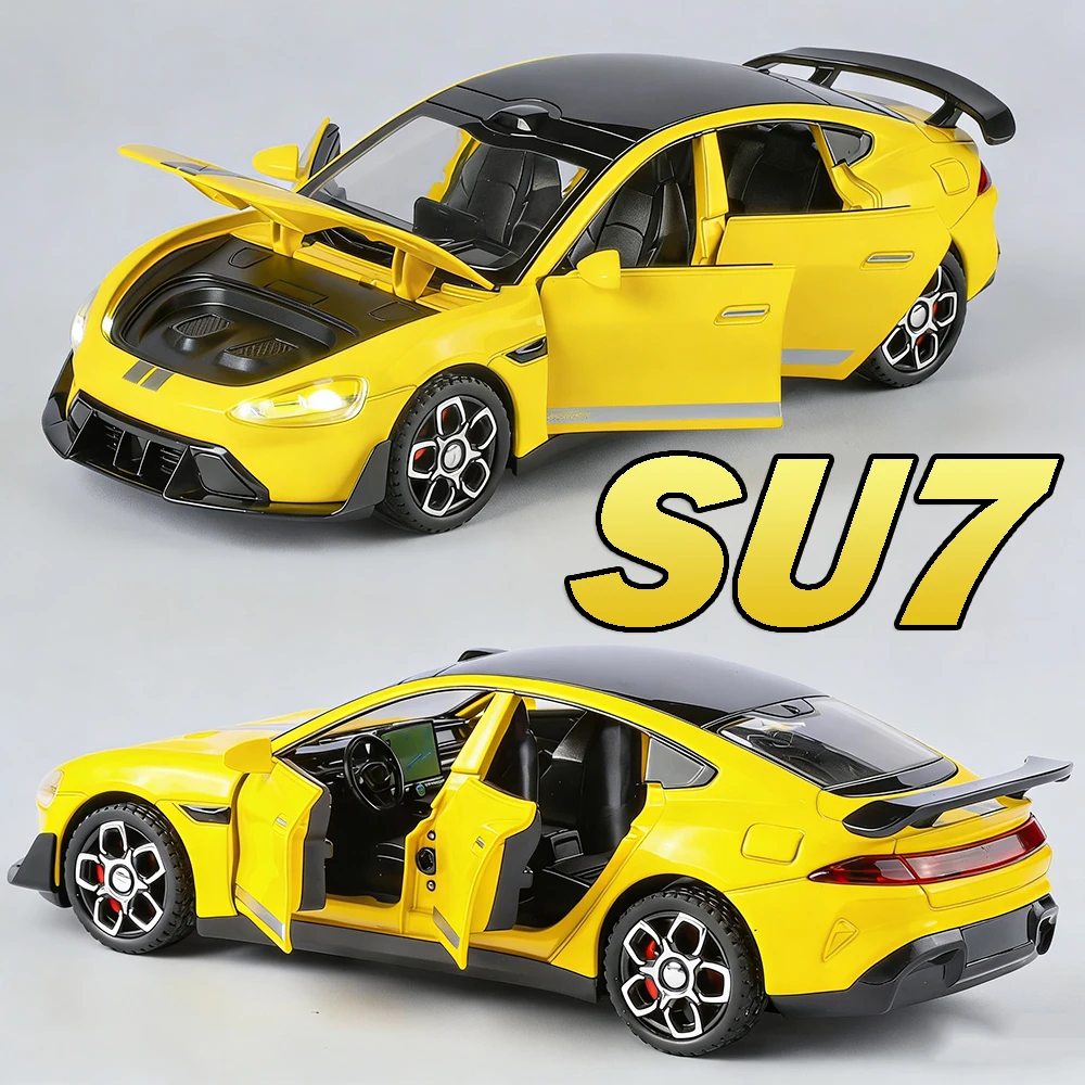 1:32 モデルおもちゃ SU7 ES8 車 メタルダイキャスト サウンドライト ドア開閉 プルバック サウンドライト デコレーションビークル キッズインタラクティブトイ