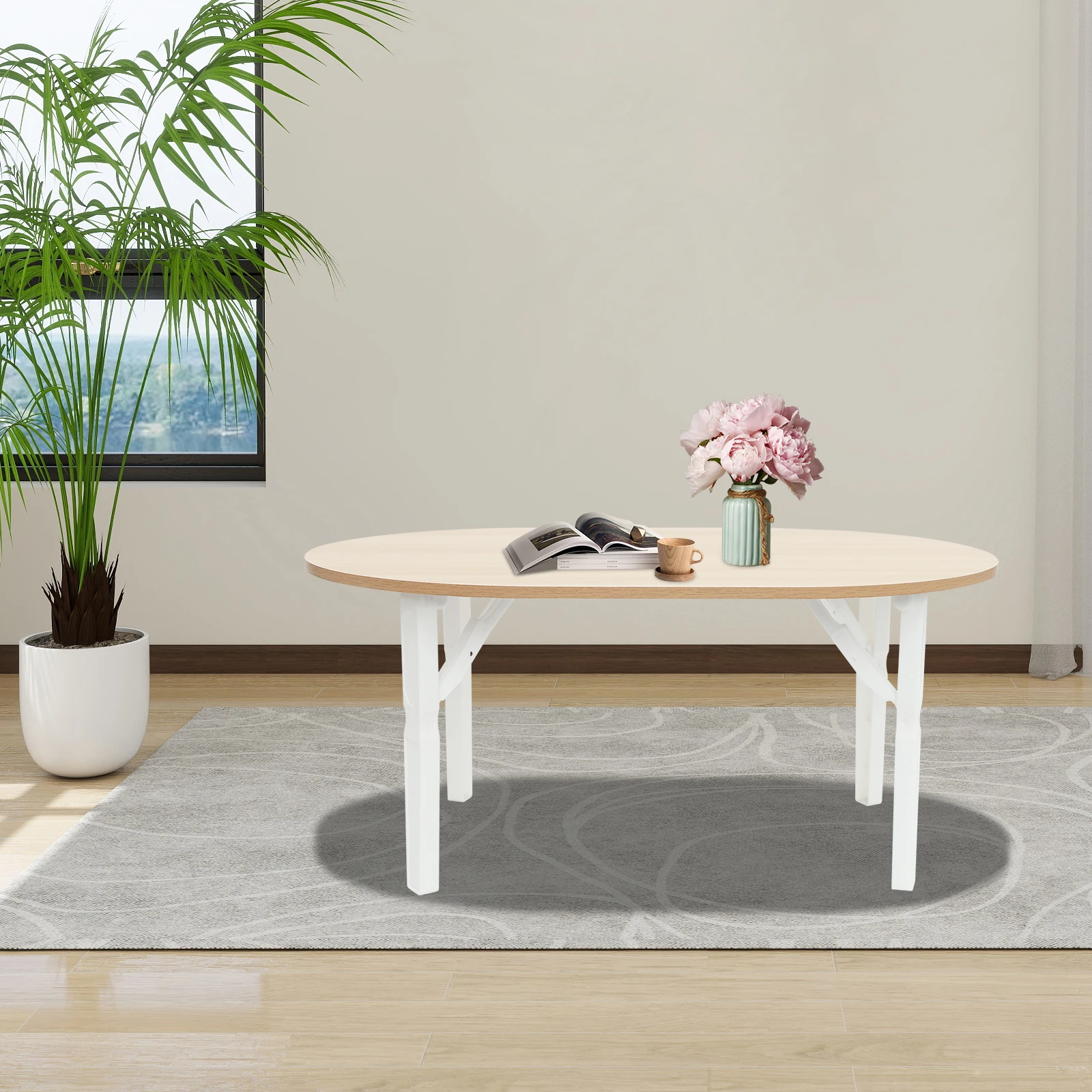 Folding Coffee Table Portable Foldable Small Table for Living Room Bedroom Balcony Home Office