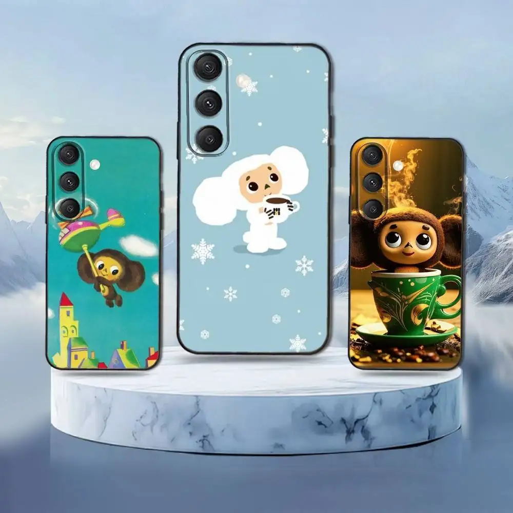 

Cartoon-ES C-Cheburashka Phone Case For Samsung Galaxy S25,S24,S21,S22,S23,S30,Ultra,S20,Plus,Fe,Lite,Note,10,9,5G Black Cover