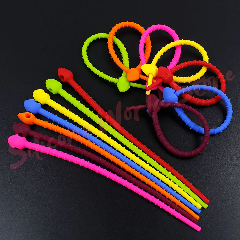 Silicone World Silicone Zip Ties Food Sealing Ties Silicone Cable Strap Wire Organizer Data Cable Clip Cable Tie Cord Winder