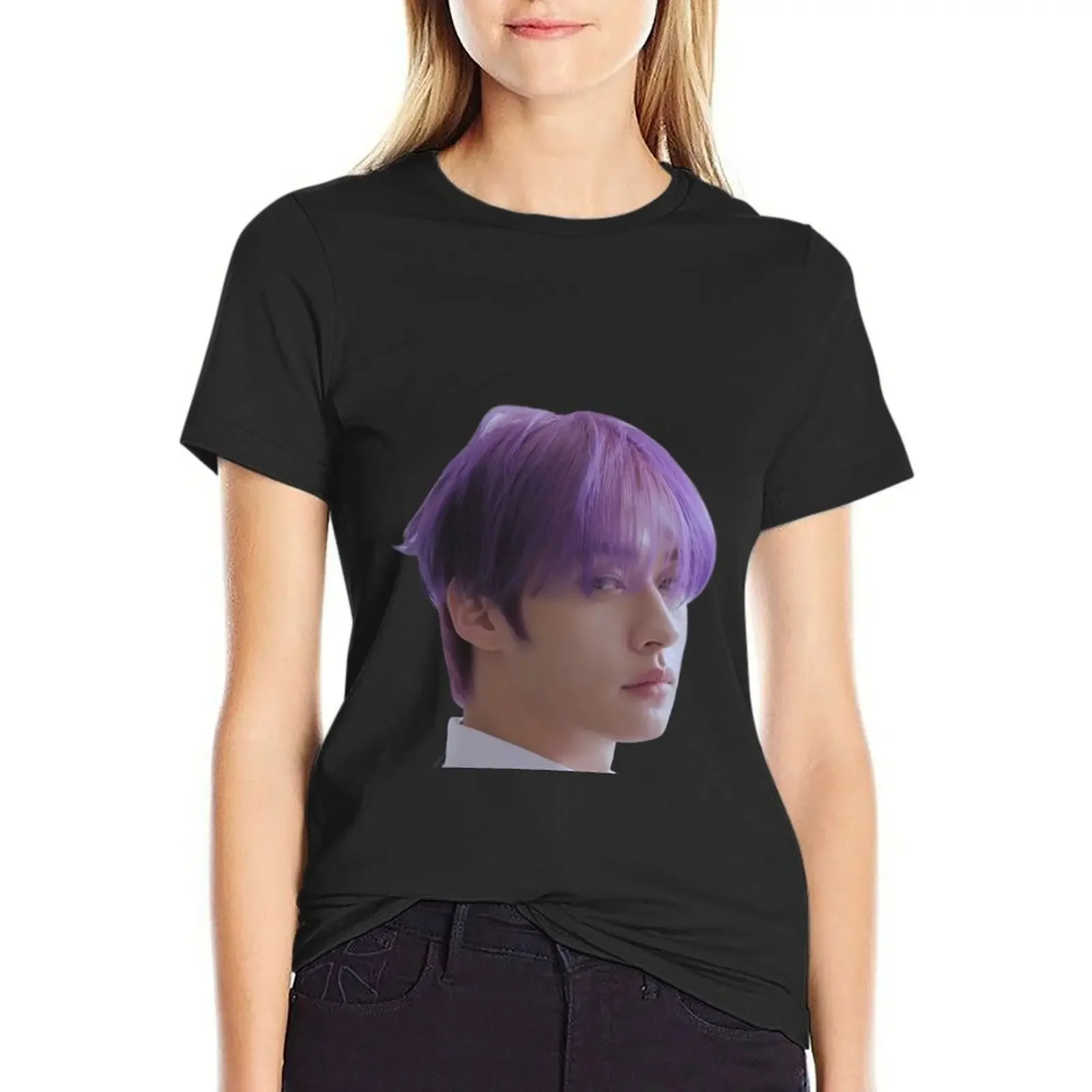 

lee know T-Shirt tees hippie clothes blacks Aesthetic clothing t shirts for Women