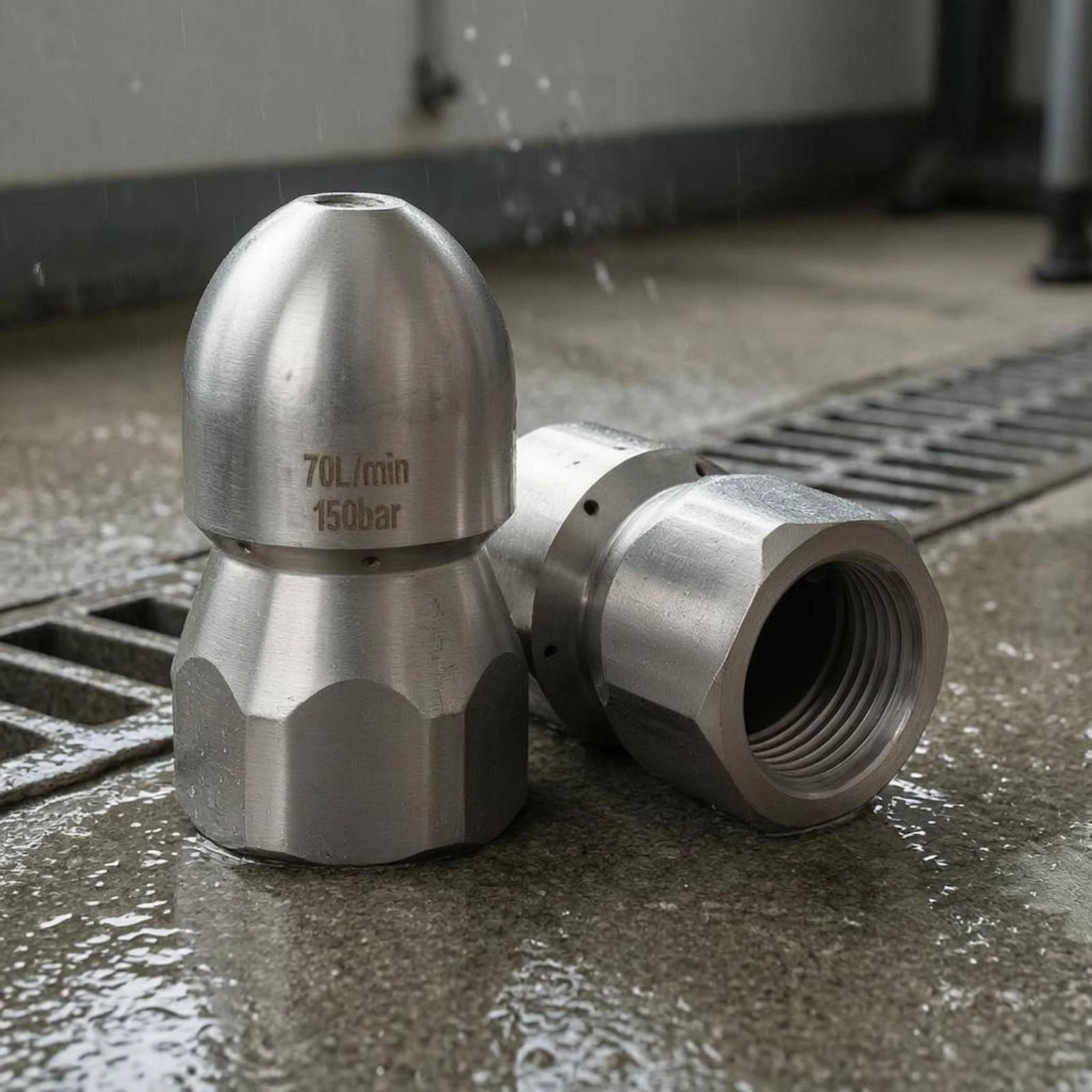 High-Pressure Drain Cleaning Nozzle Machined Finish Stainless Steel Drain Jet Nozzle Plumbing Tool Corrosion Resistant - view 5