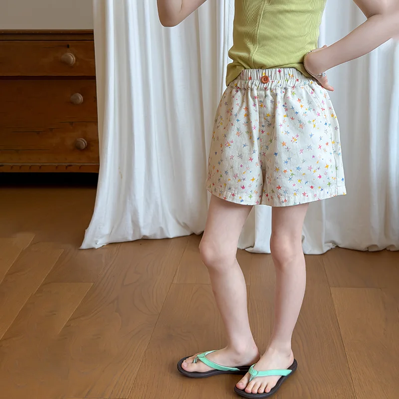 Colorful Colors Plaid Patterns Polka Dots and Floral Patterns Small Fresh Prints Lightweight and Breathable Casual Shorts
