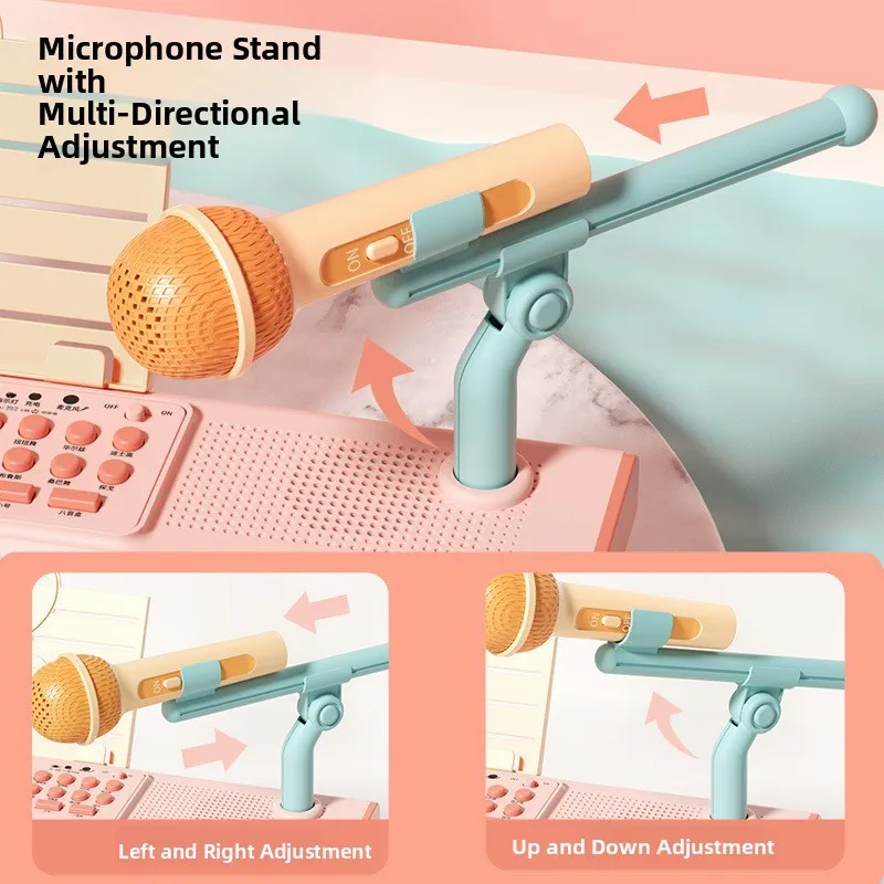 

37-Key Portable Electronic Piano Toy with Microphone Children's Music Instrument Toy for Beginners Metal Toy for Girls