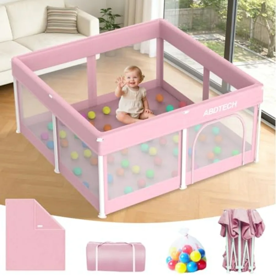 

Складной манеж для младенцев и малышей: Быстроразборный манеж 50x50 с ковриком - Складной игровой манеж с сумкой для хранения