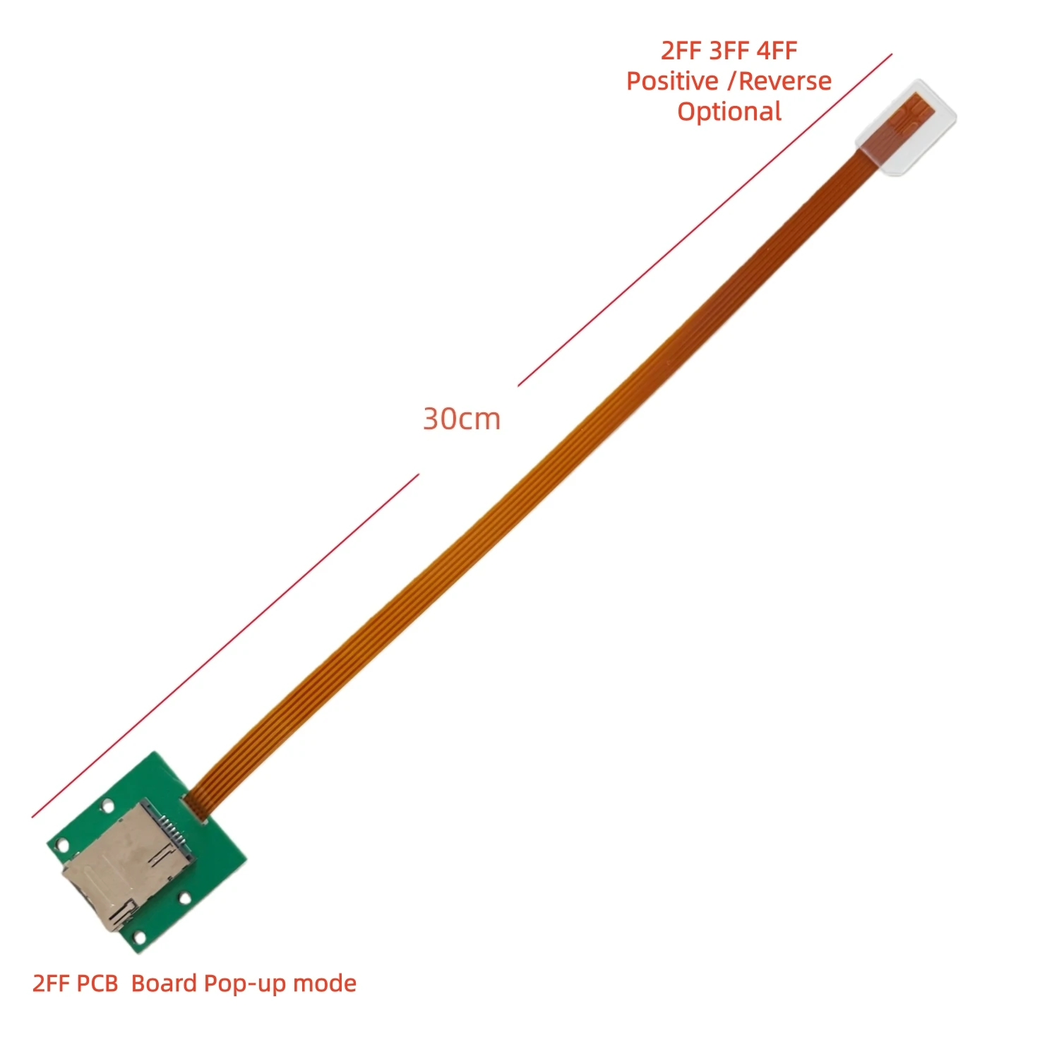 SIM przewód standardowy przedłużacz gniazda FPC kabel z 15cm 30cm 2FF 3FF 4FF Nano dodatni rozmiar na pełny wymiar PCB stała płyta