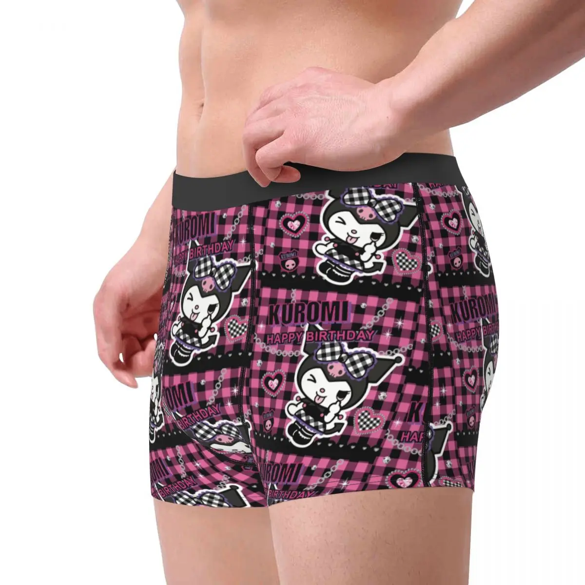 Custom Kuromi Sanrio Anime Underwear Men Print Boxer Briefs Shorts Panties Breathable Underpants