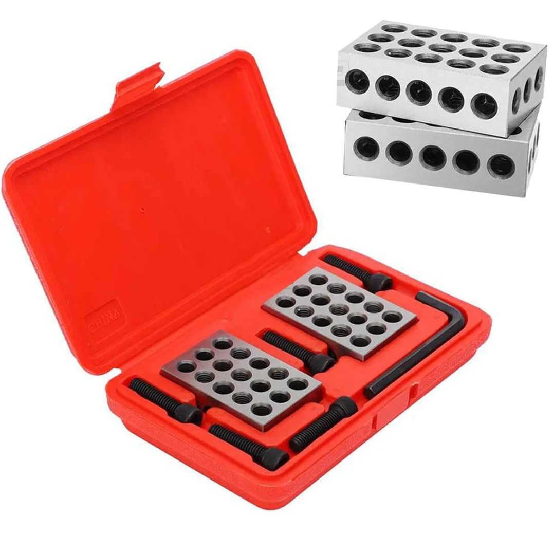 Gauge Block 23 Holes Precision 25-50-75mm Blocks Parallel Clamping Steel Block Gauge 1-2-3in Parallel Cushion Block Tools