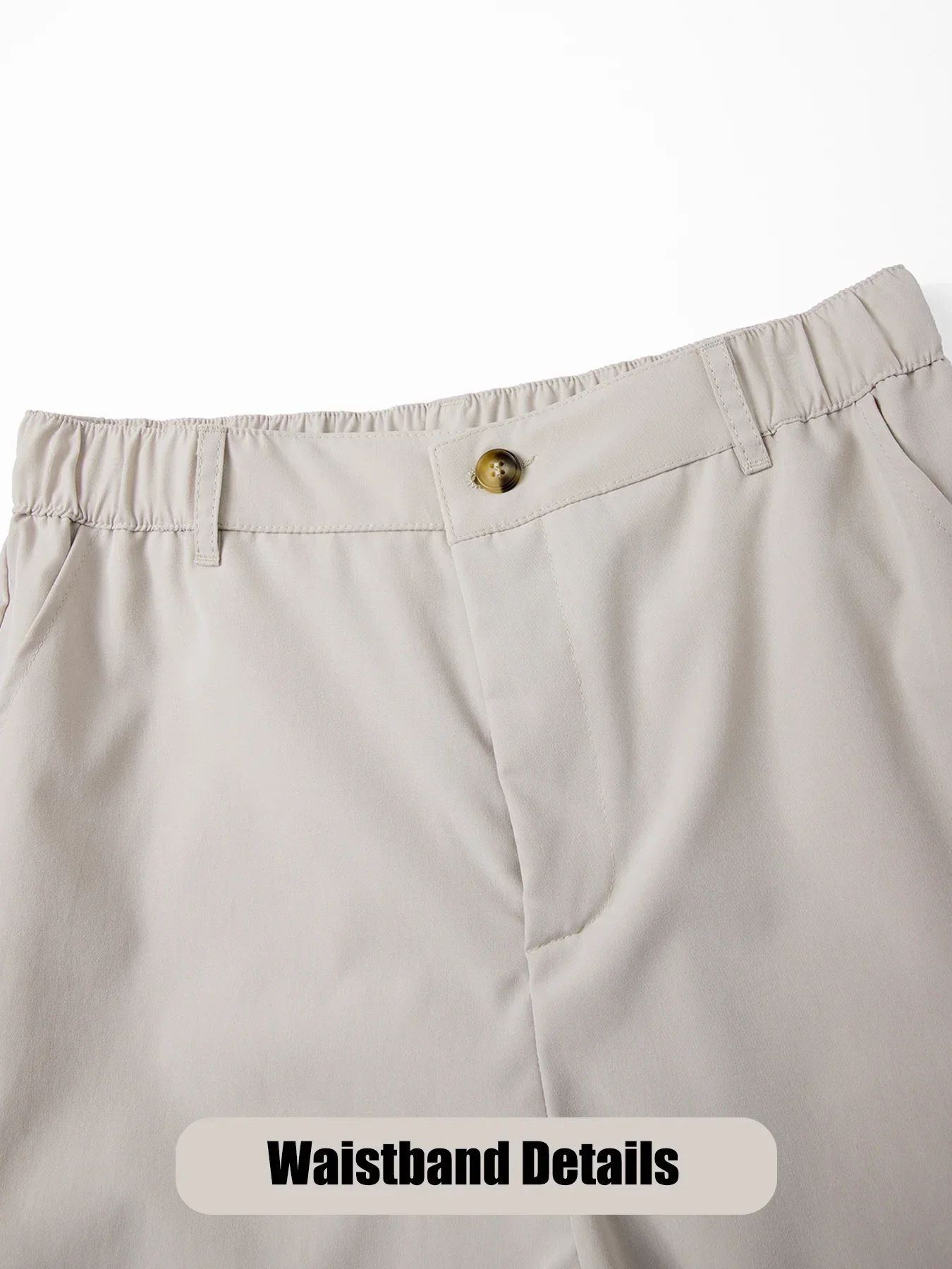 Herren-Cargo-Shorts, Sommer, elastische Taille, gerade Passform, einfarbig, lässige kurze Hose für Strand, Reisen, für den Außenbereich – Detail 11