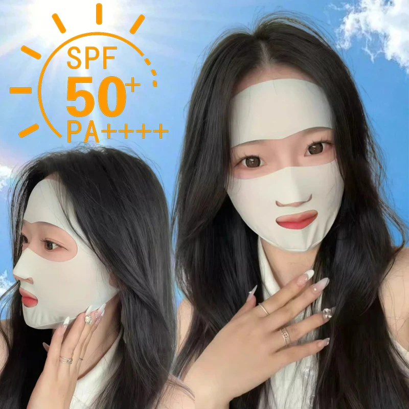 

Весенне-летняя уличная маска для лица с защитой от солнца, дышащая, нейлоновая, с открытым носом, полная защита от УФ-излучения, для занятий спортом