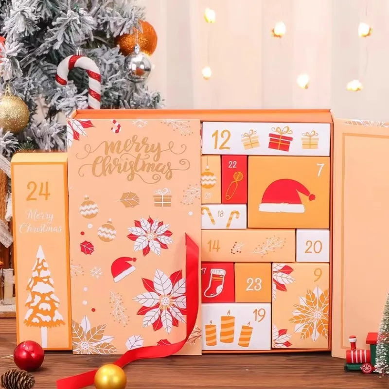 custom.Countdown Advent Calendar 24 Days Surprises Embossed Paperboard Packaging