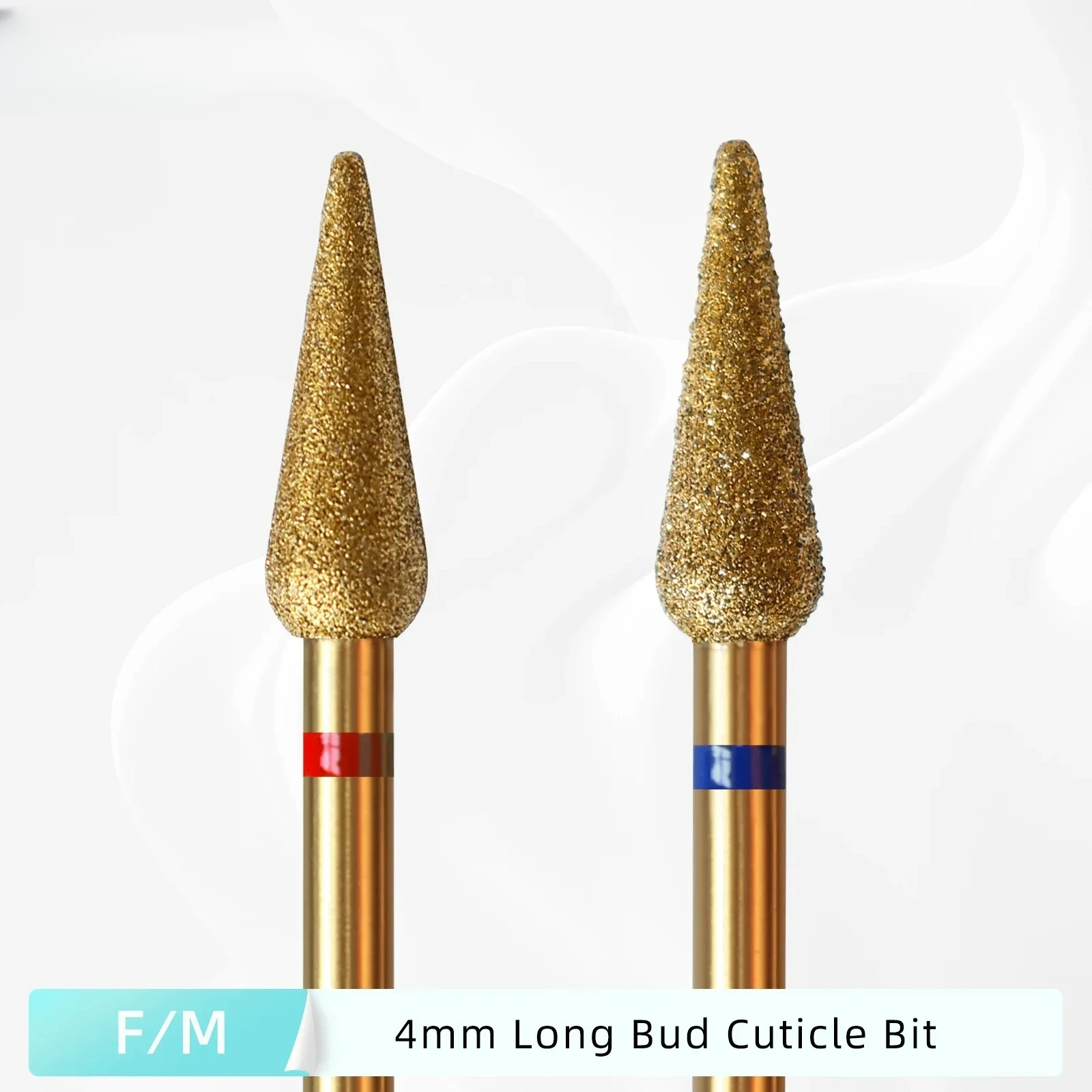 

4mm Long Bud Cuticle Clean Nail Drill Bit, Titanium Russian Diamond Dead Skin Nail Bits Nail Cleaner Accessories Tool