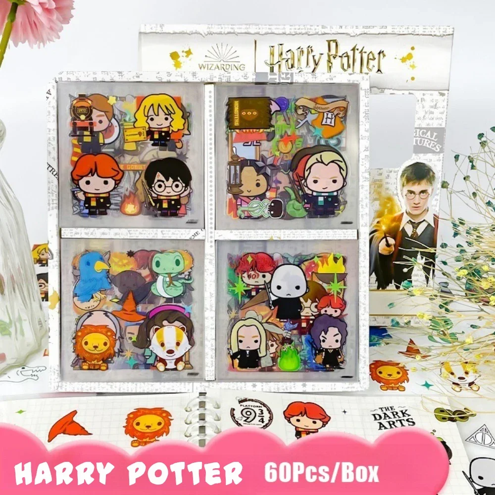 

60Sheets Harry Potter PET Sticker Set Cute Cartoon DIY Hand Account Phone Laptop Skate Decor Waterproof Stickers Toys Gifts