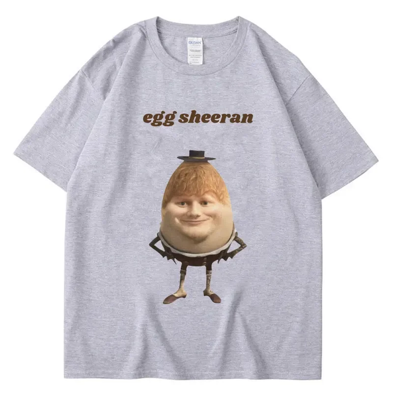 Funny Egg Ed Sheeran Meme Picture Tshirt Breathable Casual Short Sleeve Women\'s Tshirt Super Street Headwear Gift