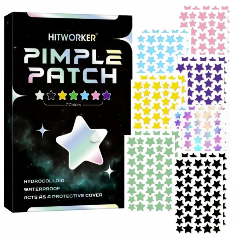 280/560/840pcs Acne Patches, Suitable for All Skin Types, 7 Colors, 2 Sizes, No Preservatives and Alcohol, Daily Facial Skincare