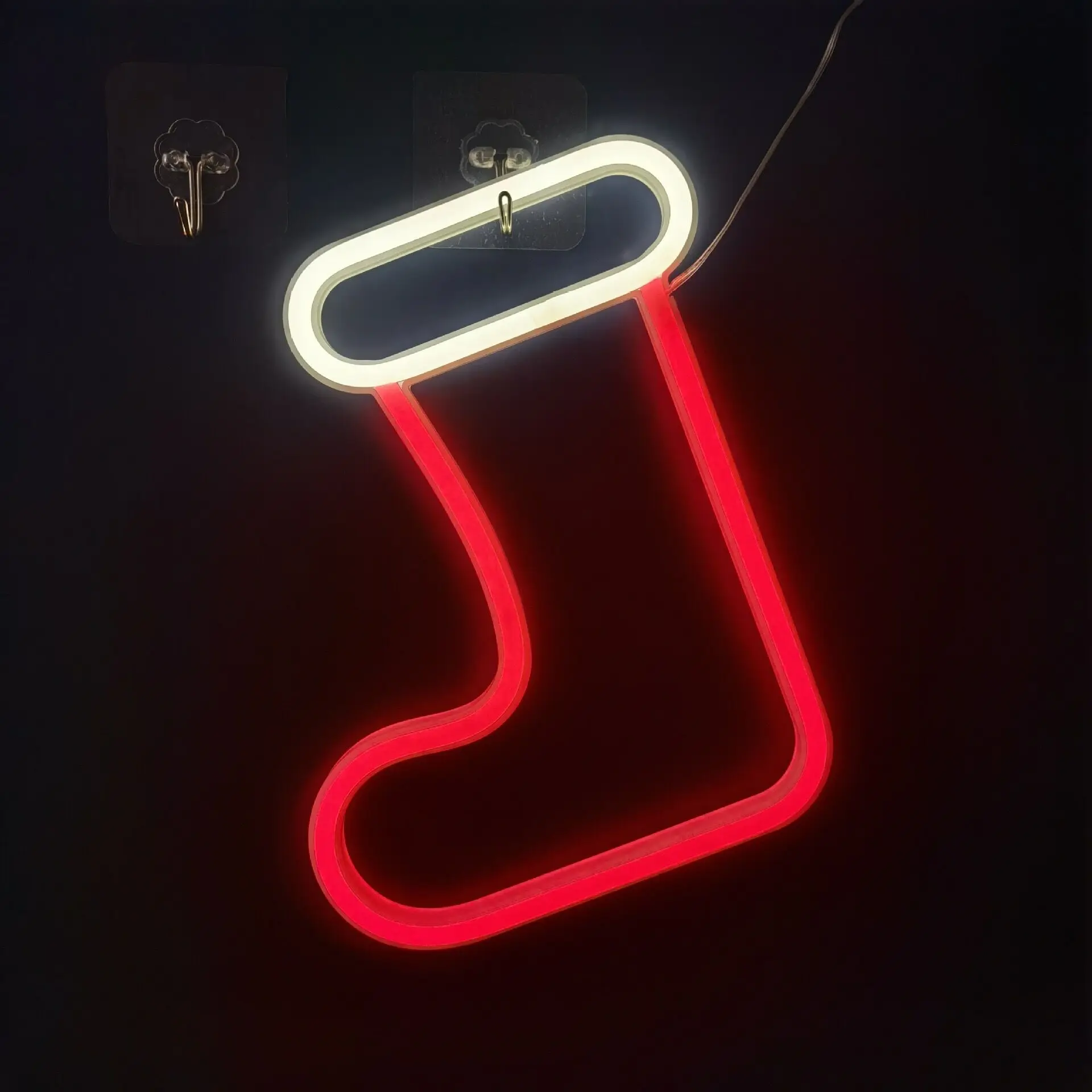 

Christmas Socks Neon Sign Lights USB/Battery Powered LED Bar Light for Bedroom Room Decoration Gift Night Light Party Holiday