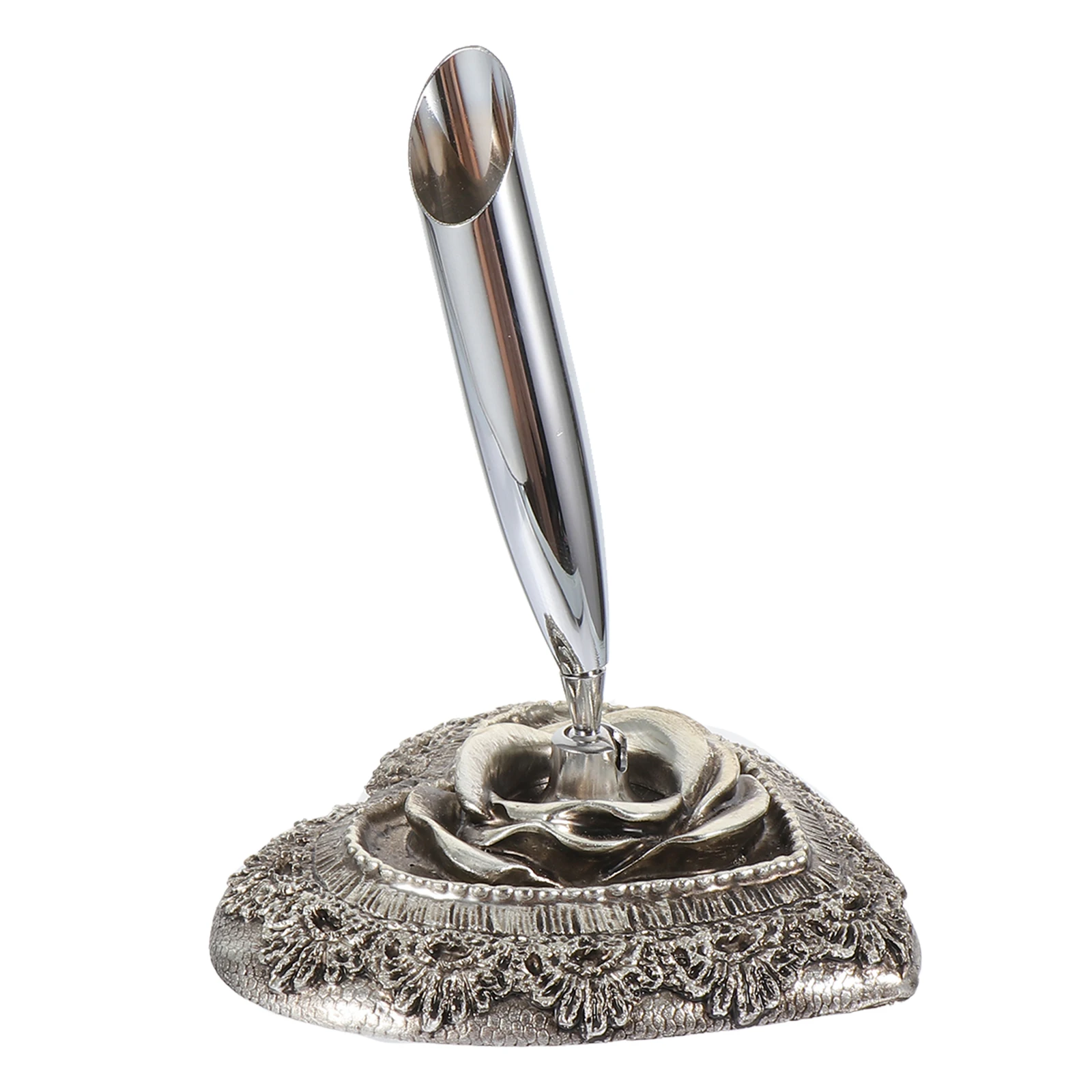 

1pc Pen Stand Office Holder Desk European Style Metal Unique Pencil Fountain Quill Pen Rest Creative Stand Sturdy