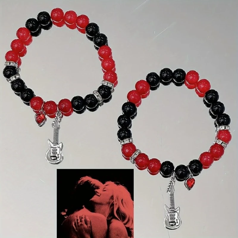 2pcs/set Fashion Couple Red Beads Bracelet Tv Girl Matching Bracelets Who Really Cares Album Inspired Bracelets Friends Jewelry