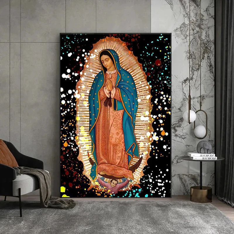 Religious Gospel Virgin Mary Posters Christian Vintage Art Canvas Painting Pictures Nordic for Living Room Wall Art Home Decor