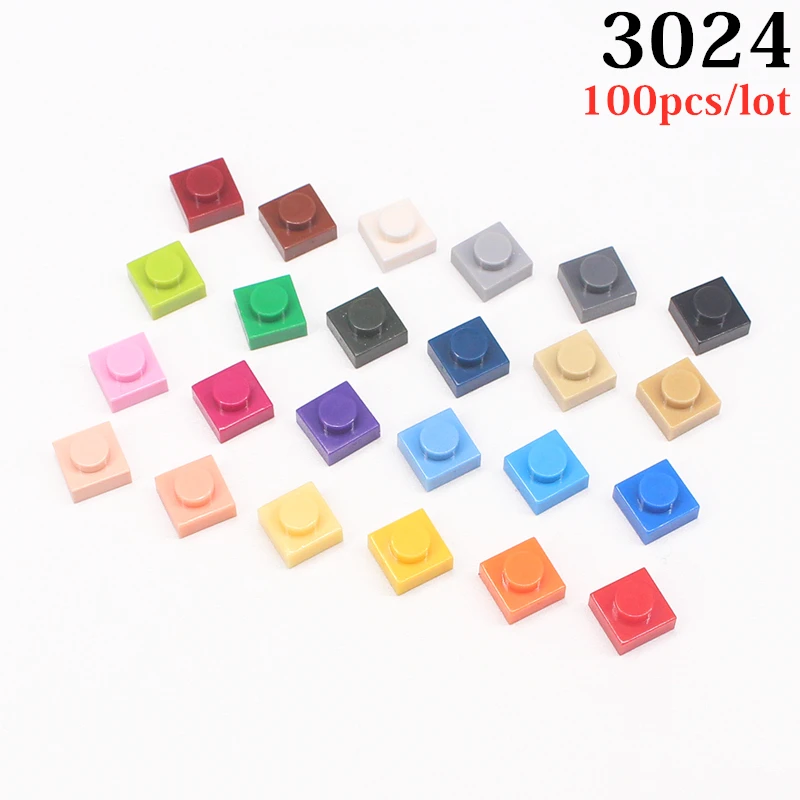 

Rainbow Pig MOC 100pcs/lot Parts 3024 Plate 1x1 Compatible Bricks DIY Assmble Building Blocks Particle Kid Puzzle Brain Toy Gift