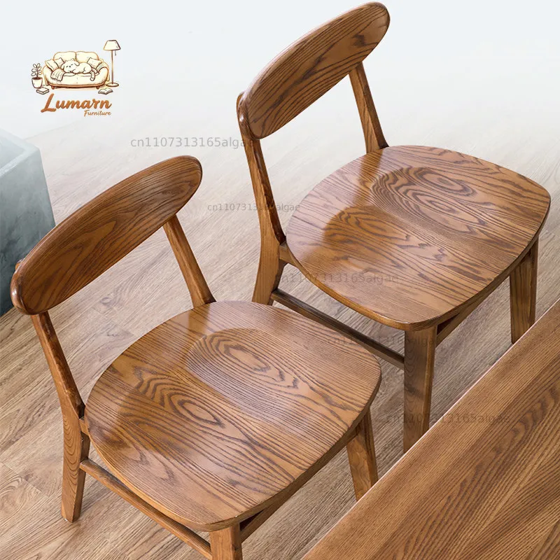 Nordic modern pure solid wood all-ash wood dining chair dining table chair home dining room matching chair furniture log