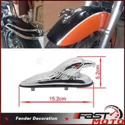 Front Fender Trim Mudguard Ornament Universal Motorcycle Eagle Head Statue For Harley Touring Chopper Bobber Scooter Custom 883