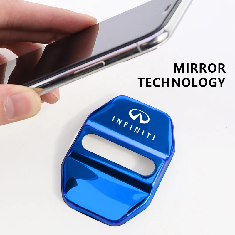 4 قطعة غطاء قفل باب السيارة الفولاذ المقاوم للصدأ حماية اكسسوارات لإنفينيتي Q50 Q50L Q60 Q70L QX30 QX50 QX60 QX70 QX80 ESQ FX35 #4