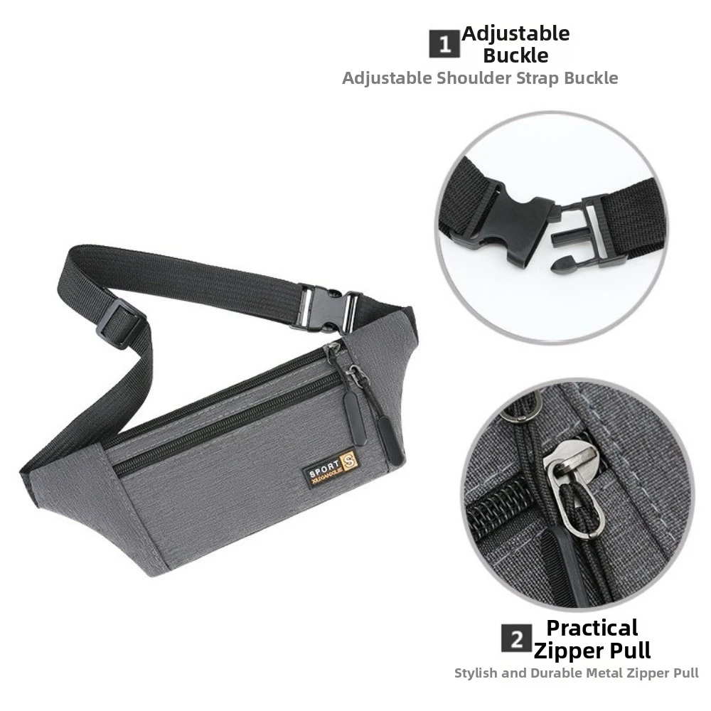 

New Oxford Cloth Men Waist Pack Lightweight Waterproof Fanny Pouch Adjustable Strap Multi-Pockets Belt Waist Bag Casual Wear