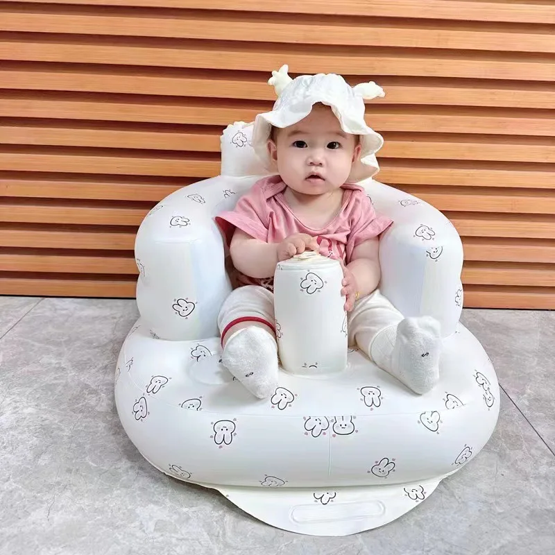 Inflatable Baby Seat โซฟาเด็กสระว่ายน้ําเก้าอี้ห้องน้ําทารก Feeding เก้าอี้รับประทานอาหารแบบพกพาฝึกนั่งเก้าอี้อาบน้ํา