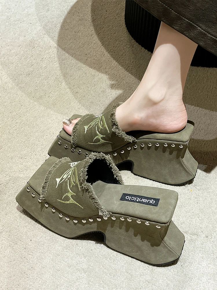 

Женские сексуальные сандалии на высоком каблуке с квадратным носком, без застежек, с открытым носком, с синим ремешком, на плоской подошве, в корейском стиле, модные