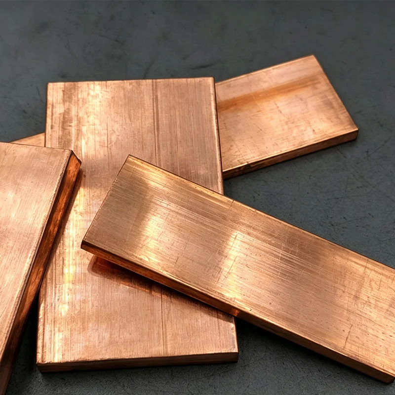 Length 100 200 500mm Red Copper Plates Flat Bars Thickness 1 1.5 2 3 4 5 8 10 12 15mm T2 Copper Flat Bar CNC DIY Material
