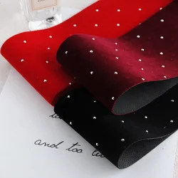 6cm 20 Meters Thick Velvet Diamond Ribbon Cloth Fabric Embroidery Beads Tape For DIY Hair Bow Wedding Decoration