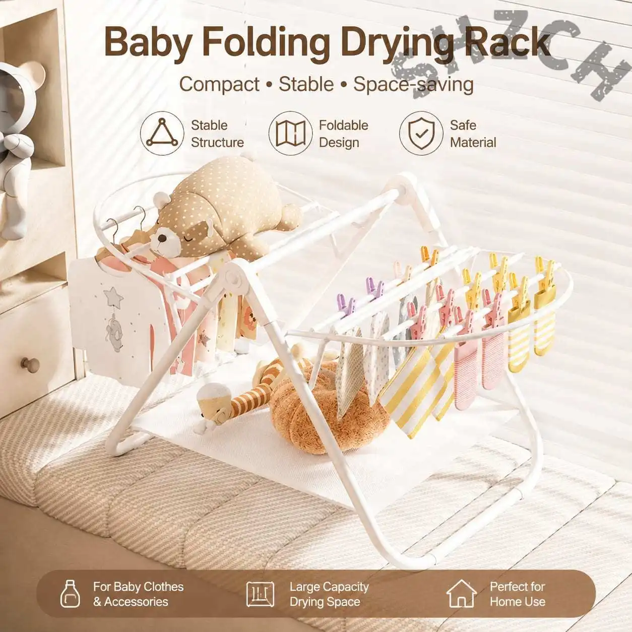 foldable-bay-window-drying-rack-for-baby-clothes-quilts-–-large-capacity-stable-partitioned-design