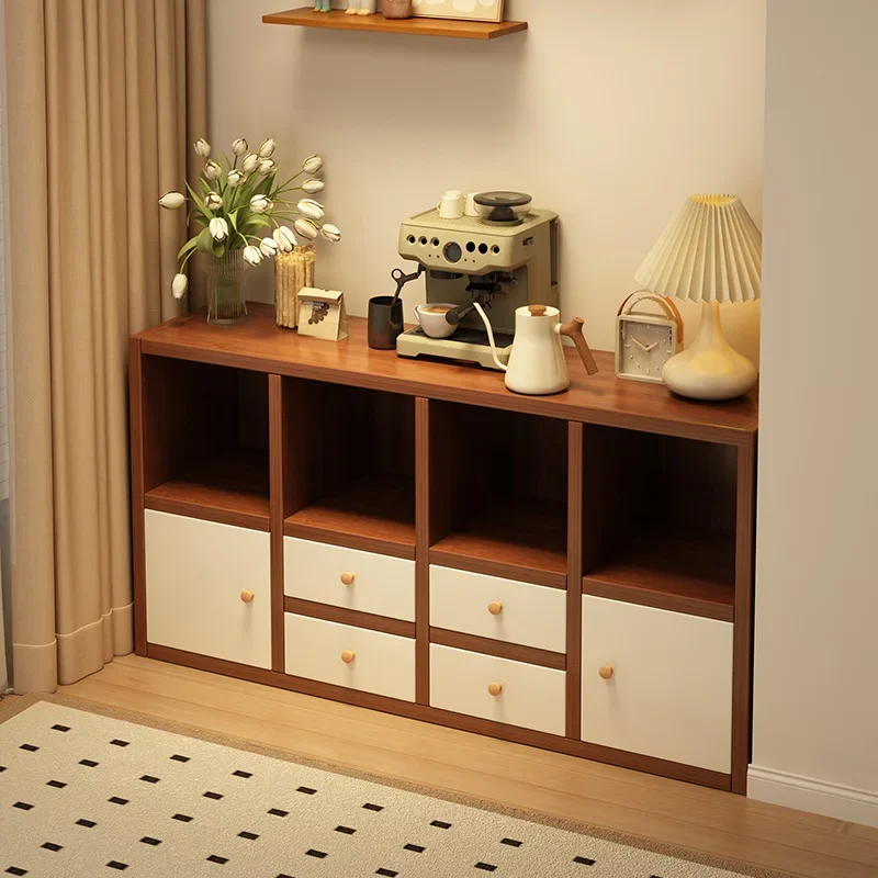 

Factory Minimalist Bookcase Lattice Cabinet Household Floor Locker Living Room Wall Storage Cabinet Bookshelf Sturdy And Durable