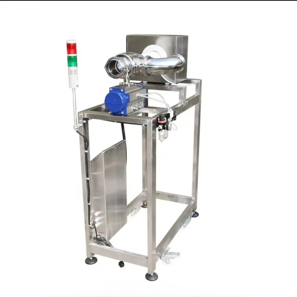 High Sensitivity Stainless Steel IP54 Waterproof Industrial Food Grade Pipeline Type Metal Detector for Tablets 300kg/hr