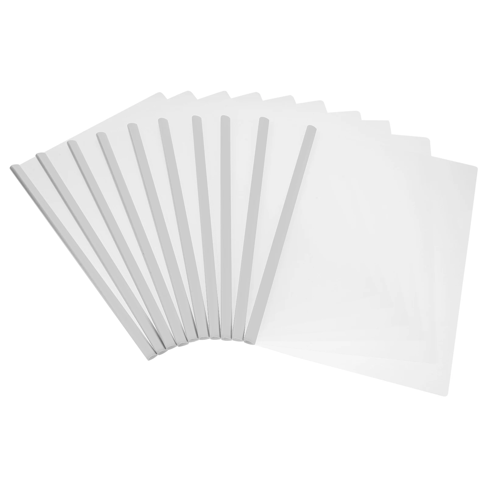 

10pcs Document Folders With Sliding Bar Clear File Binder For School Office Report Cover Storage Clamp Lightweight Transparent