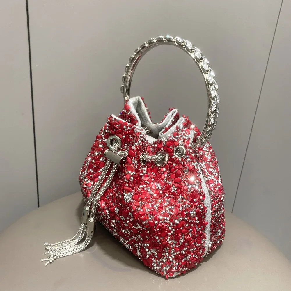 

Сумка на плечо, украшенная стразами, женская сумка ручной работы, модная вечерняя сумка с камнями