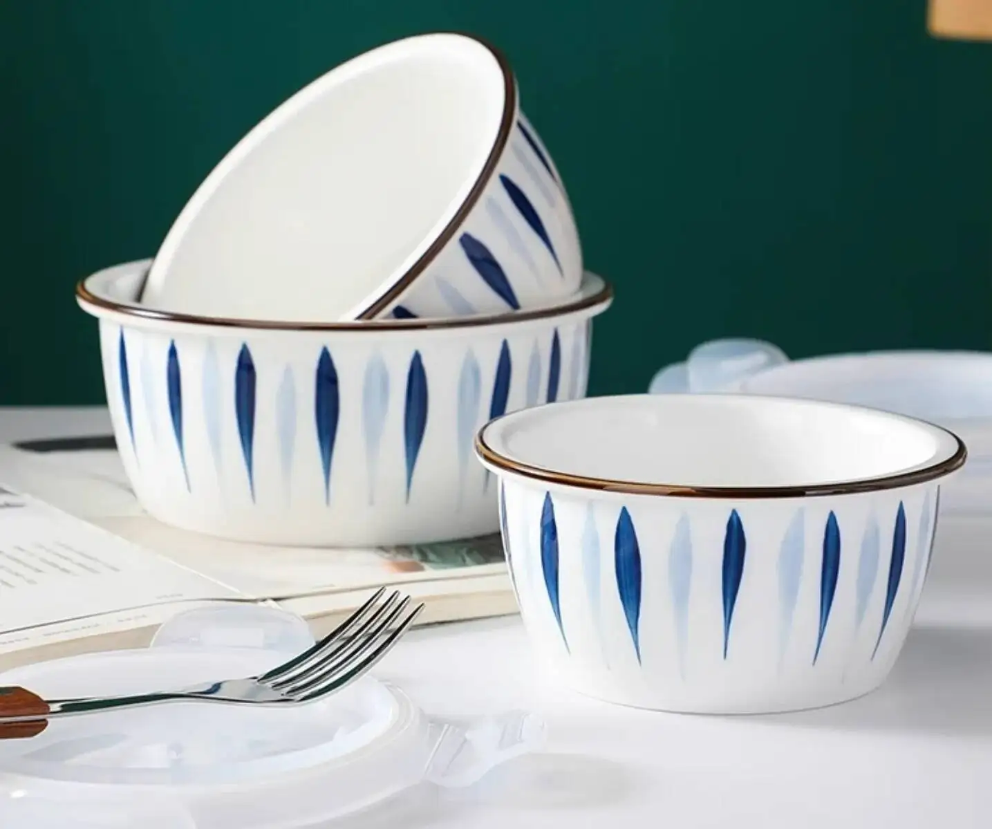 1Pcs 350~900Ml Fine Bone Box Set Porcelain Lunch Bowl, Thermos For Hot Food With Containers