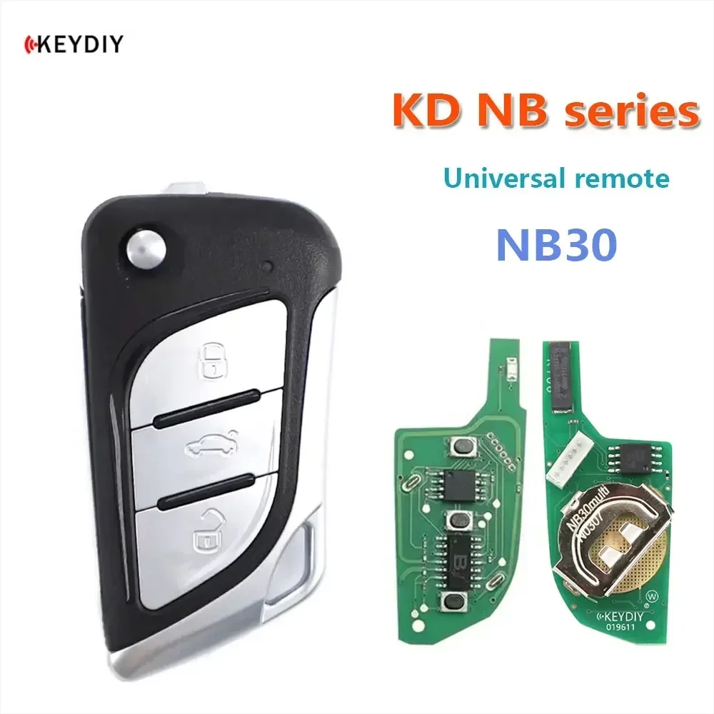 1/2/5/10PC KEYDIY KD NB30 Lexus-Style Wireless Universal Flip Remote Key Metal Silver For KD900/KD MINI/KD MAX Key Programmer