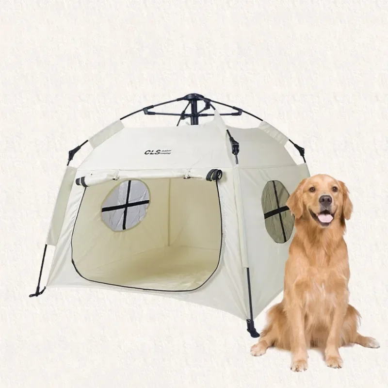 Oxford Cloth Outdoor Pet Tent Fully Automatic Folding Dog Cat Kennel Rainproof Sun Protection Large Camping Tents Shelters